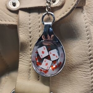 Bag Charm Keychsin with ACE Of Diamonds  Card Charms